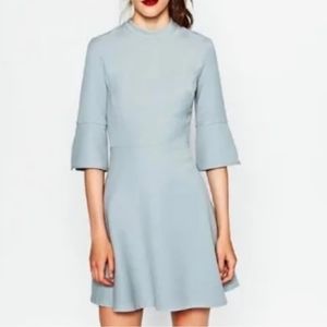 Zara dusty Blue A-line dress